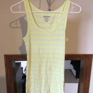 light yellow and white striped tank top